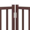 Dog Gate with Door - Foldable 4 Panels Brown Oak 320 cm