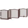 Dog Gate with Door - Foldable 12 Panels in Brown - 600 cm