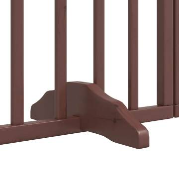 Dog Gate with Door - Foldable 12 Panels in Brown - 600 cm