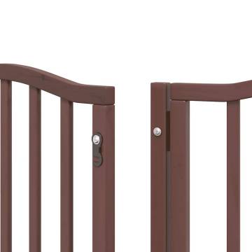 Dog Gate with Door - Foldable 12 Panels in Brown - 600 cm