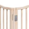 Dog Gate with Door - Foldable 8 Panels Poplar Wood | HipoMarket