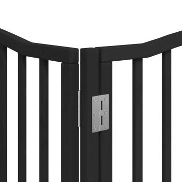 Dog Gate with Door - Foldable 6 Panels Black - 480 cm