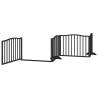 Dog Gate with Door - Foldable 10 Panels Black 800 cm | Hipo Market