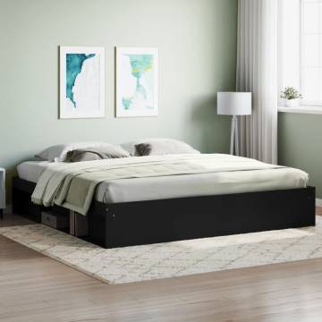 Stylish Black Bed Frame 200x200 cm | HipoMarket