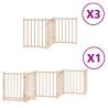 Dog Gate with Door - Foldable 15 Panels - 750 cm Poplar Wood