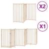 Foldable Dog Gate with Door - 12 Panels, 600 cm Poplar Wood