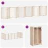 Foldable Dog Gate with Door - 12 Panels, 600 cm Poplar Wood