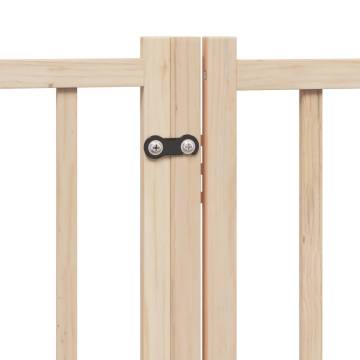 Foldable Dog Gate with Door - 12 Panels, 600 cm Poplar Wood