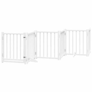 Foldable Dog Gate with Door - 9 Panels White 450 cm | HipoMarket