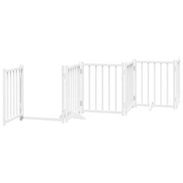 Foldable Dog Gate with Door - 9 Panels White 450 cm | HipoMarket