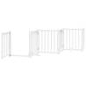 Foldable Dog Gate with Door - 9 Panels White 450 cm | HipoMarket