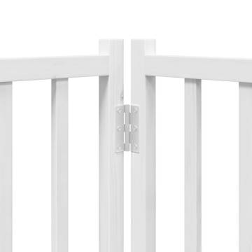 Dog Gate with Door - Foldable 15 Panels White Poplar Wood