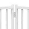 Dog Gate with Door - Foldable 15 Panels White Poplar Wood