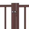 Dog Gate with Door - Foldable 9 Panels Brown 450 cm Poplar Wood