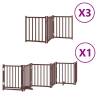 Dog Gate with Door - Foldable 15 Panels Brown 750 cm