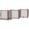 Dog Gate with Door - Foldable 15 Panels Brown 750 cm