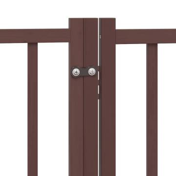 Dog Gate with Door - Foldable 15 Panels Brown 750 cm