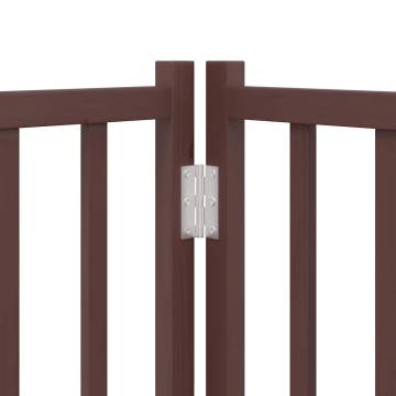 Dog Gate with Door - Foldable 15 Panels Brown 750 cm