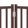 Dog Gate with Door - Foldable 15 Panels Brown 750 cm