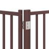 Dog Gate with Door - Foldable 15 Panels Brown 750 cm