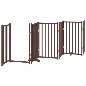 Dog Gate with Door - 15 Panels, Foldable, Brown - 750 cm