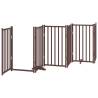 Dog Gate with Door - 15 Panels, Foldable, Brown - 750 cm