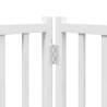 Foldable Dog Gate with Door - 640 cm White Poplar Wood