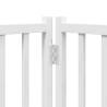 Foldable Dog Gate with Door - 960 cm White Poplar Wood