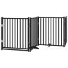 Dog Gate with Door - 10 Panels, Foldable, Black 800 cm