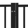 Dog Gate with Door - 10 Panels, Foldable, Black 800 cm