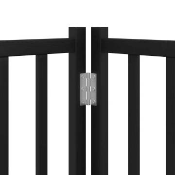 Dog Gate with Door - 10 Panels, Foldable, Black 800 cm