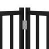 Dog Gate with Door - 10 Panels, Foldable, Black 800 cm