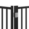 Dog Gate with Door - 10 Panels, Foldable, Black 800 cm