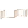 Foldable 8 Panel Dog Gate with Door - 640 cm Poplar Wood