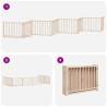 Foldable 8 Panel Dog Gate with Door - 640 cm Poplar Wood