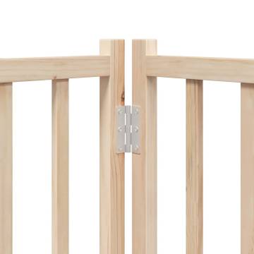 Foldable 8 Panel Dog Gate with Door - 640 cm Poplar Wood