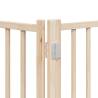 Foldable 8 Panel Dog Gate with Door - 640 cm Poplar Wood