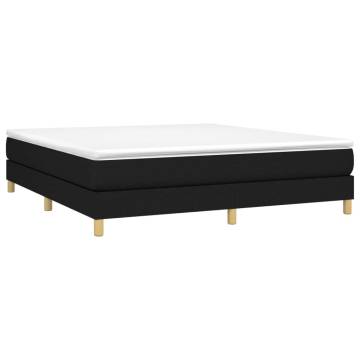 Box Spring Bed Frame Black 180x200 cm - Super King Fabric