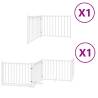 Dog Gate with Door - Foldable 6 Panels, 480 cm White Wood