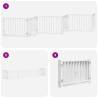 Dog Gate with Door - Foldable 6 Panels, 480 cm White Wood