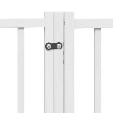 Dog Gate with Door - Foldable 6 Panels, 480 cm White Wood