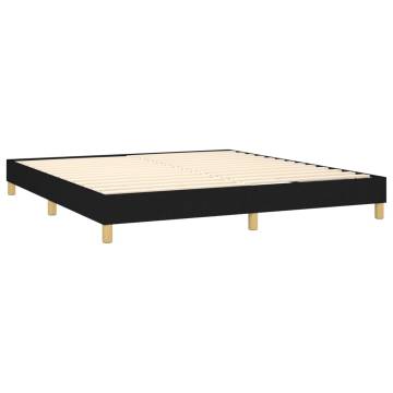 Box Spring Bed Frame Black 180x200 cm - Super King Fabric