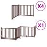 Dog Gate with Door - 12 Panels Foldable Brown 960 cm | HipoMarket