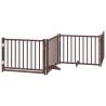 Dog Gate with Door - 12 Panels Foldable Brown 960 cm | HipoMarket