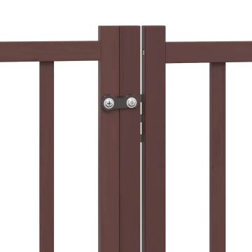 Dog Gate with Door - 12 Panels Foldable Brown 960 cm | HipoMarket