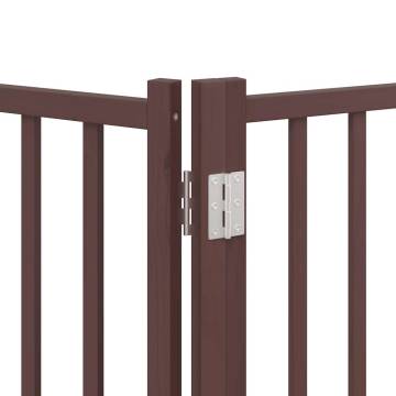 Dog Gate with Door - 12 Panels Foldable Brown 960 cm | HipoMarket