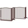 Dog Gate with Door - Foldable 8 Panels in Brown | Hipo Market