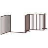 Dog Gate with Door - Foldable 8 Panels in Brown | Hipo Market