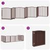 Dog Gate with Door - Foldable 8 Panels in Brown | Hipo Market