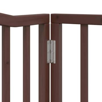 Dog Gate with Door - Foldable 8 Panels in Brown | Hipo Market